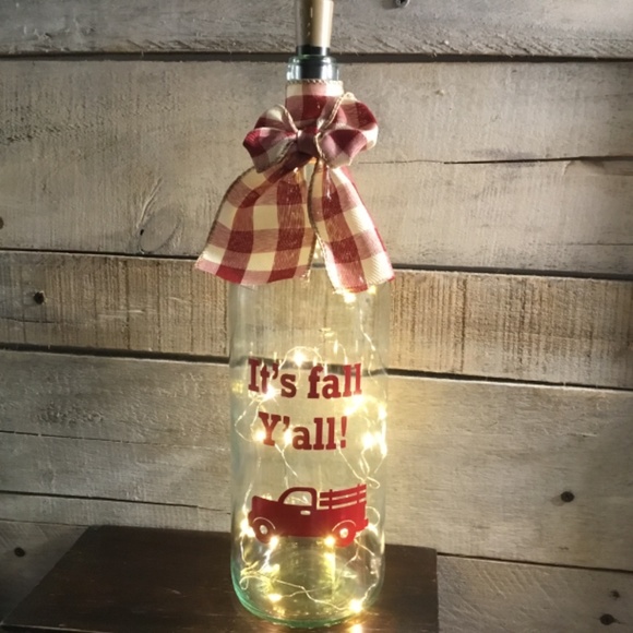 Handmade- ‘It’s Fall Y’all’ wine bottle lantern - Picture 11 of 14